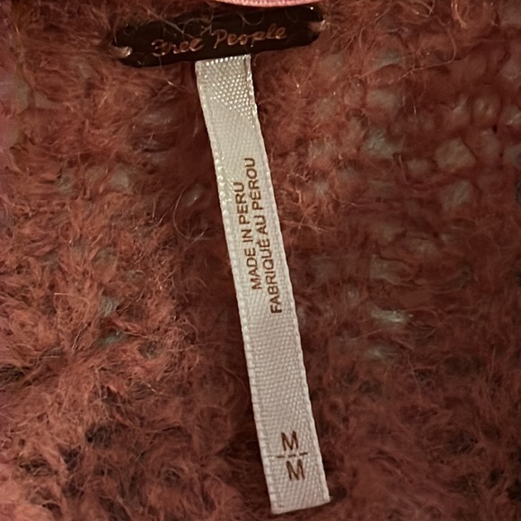 Free People Moonbeam slouchy extra wide Very low V neck alpaca sweater Sz M crop - Picture 8 of 15